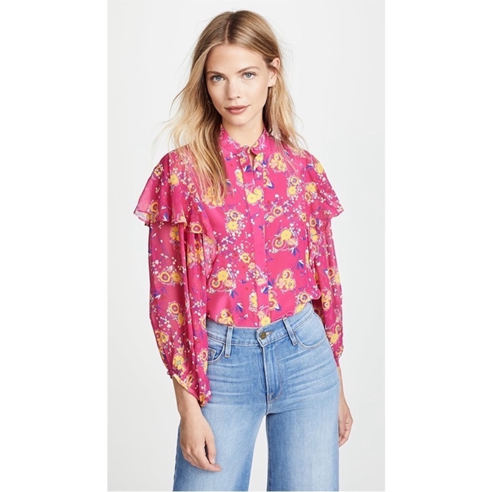 New Saloni Floral Pink Blouse